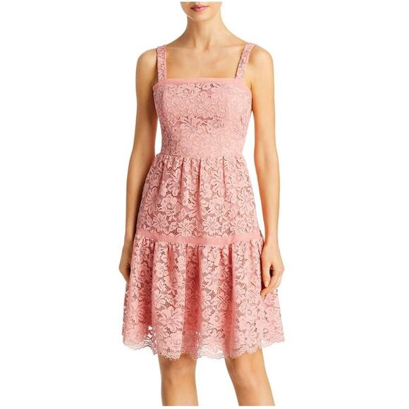 Aqua Womens Lace Above Knee Fit & Flare Dress Sz 12 - Picture 1 of 8